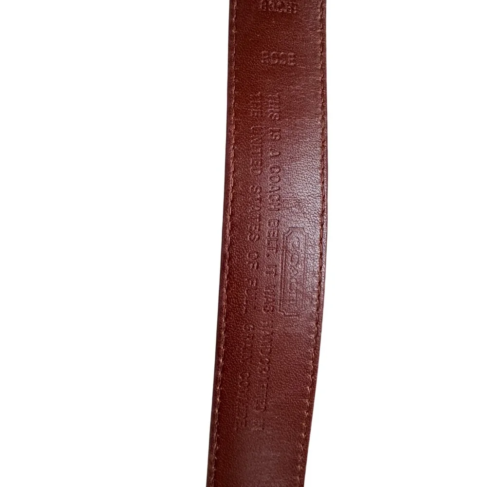 Coach Dusty Pink Leather Belt with Gold Buckle